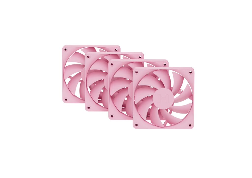 HYTE FA12 Luxury High-Airflow 120mm PWM Cabinet Fans (4-Pack) – Strawberry Milk | Fluid Dynamic Bearing | FAN-HYTE-FA12-SM-4