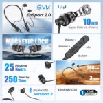 EVM NB-036 EnSport 2.0 Bluetooth Wireless Neckband Earphones – Black - Image 4