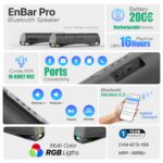EVM EnBar Pro Wireless Speaker with RGB Lights 24W RMS Black (EVM-BTS-106) - Image 4