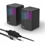 EVM EnDesk Alpha Gaming Speaker | RGB LED | USB Powered | Stereo Sound | Black EVM EnDesk Alpha Gaming Speaker | RGB LED | USB Powered | Stereo Sound | Black