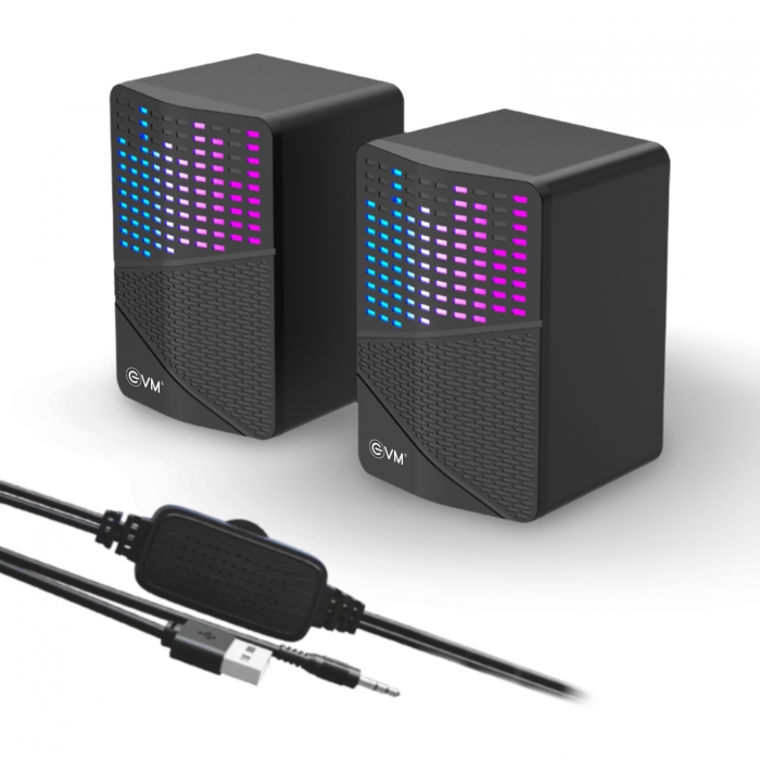 EVM EnDesk Alpha Gaming Speaker | RGB LED | USB Powered | Stereo Sound | Black