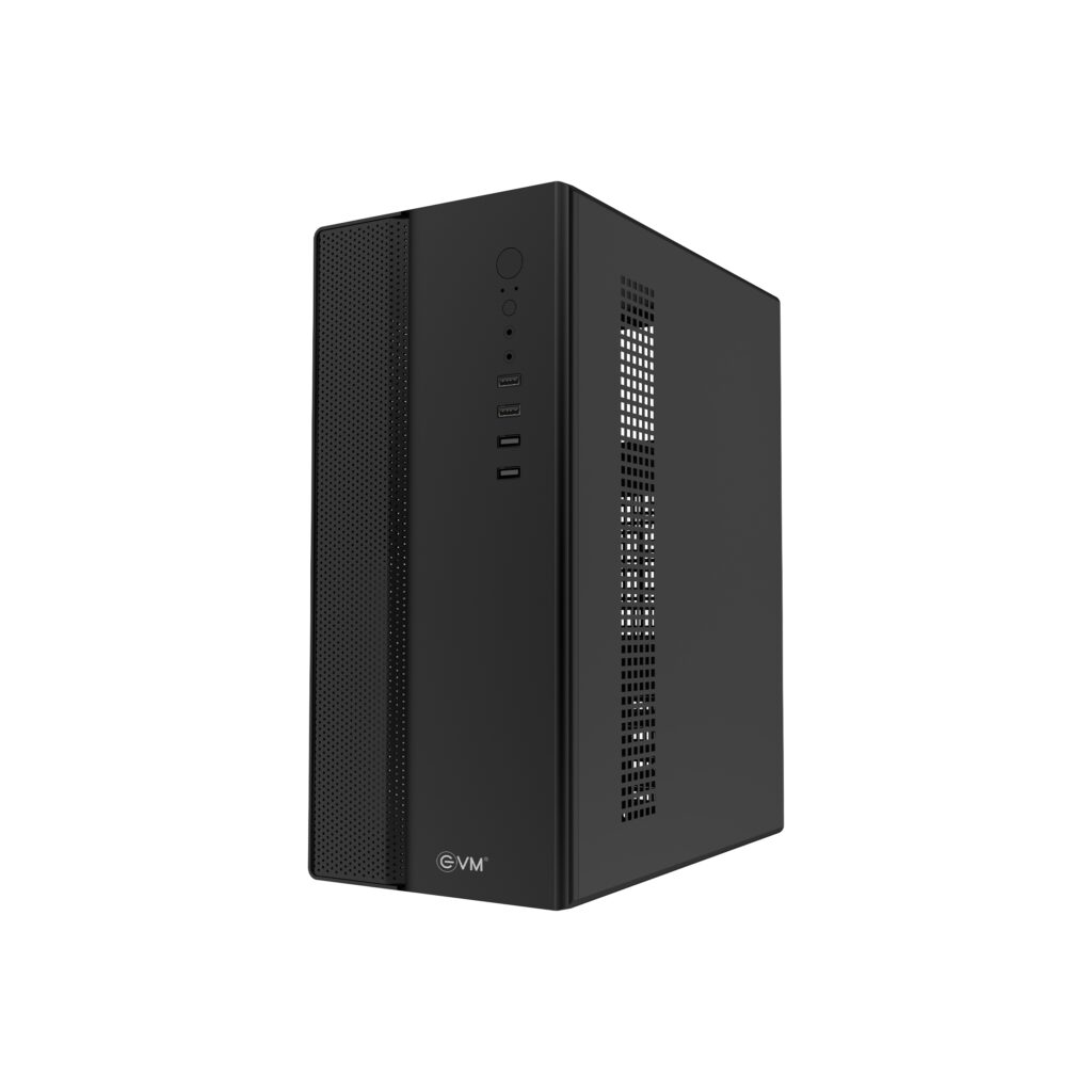 EVM Enigma 054 Micro ATX Computer Case with Power Supply | Compact Cabinet | Black