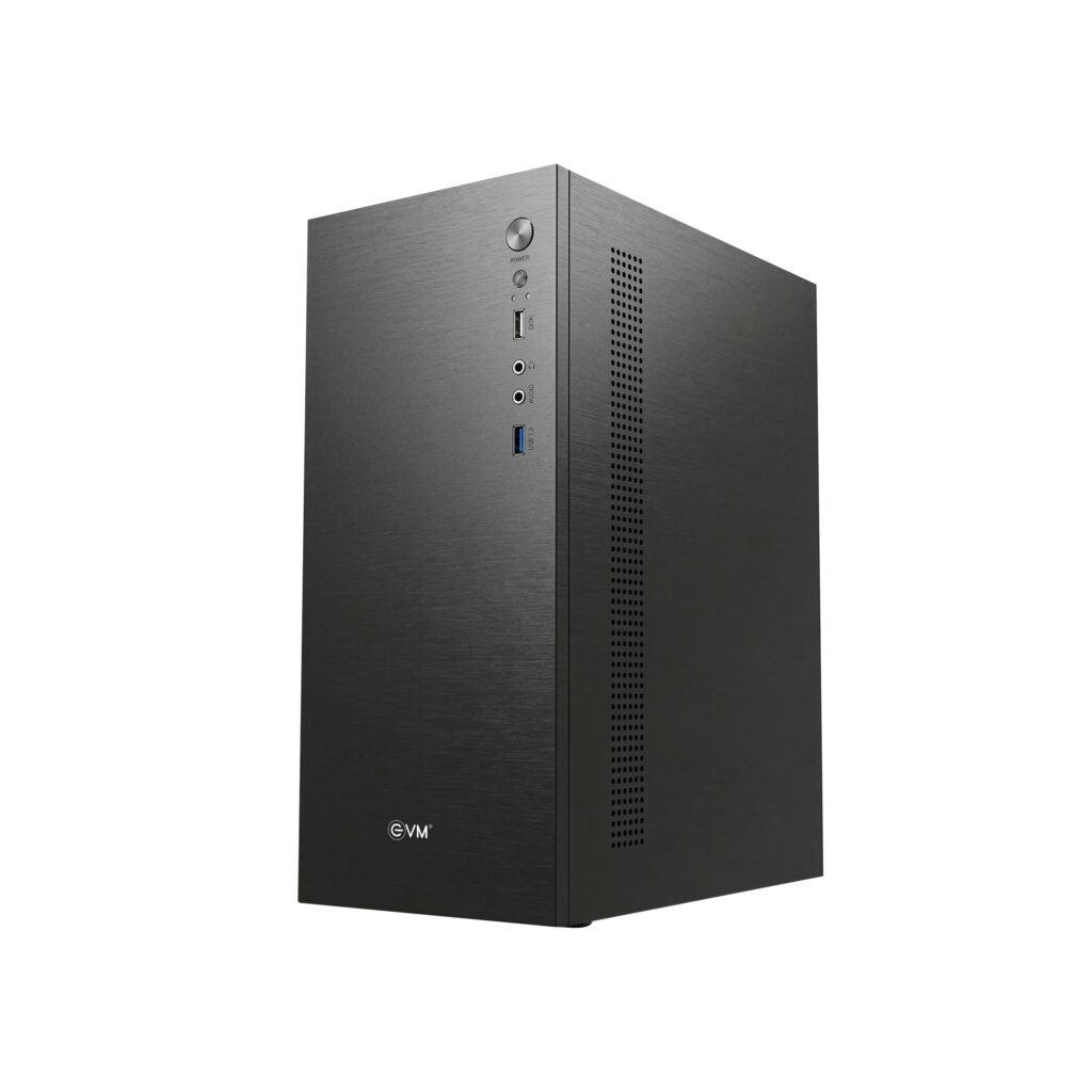 EVM Enigma 101 Micro ATX Computer Case with Power Supply | Compact Desktop Cabinet | Black