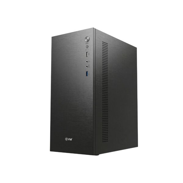 EVM Enigma 101 Micro ATX Computer Case with Power Supply | Compact Desktop Cabinet | Black