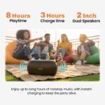 EVM EnRift Wireless Bluetooth Speaker with Deep Bass Black (EVM-BTS-108) - Image 2
