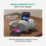 EVM WHF-01 Over-Ear Wireless Bluetooth Headphones with Mic – Grey - Image 3