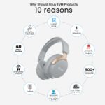 EVM WHF-01 Over-Ear Wireless Bluetooth Headphones with Mic – Grey - Image 2
