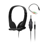 EVM WDH-02 EnTune Wired Headphones with Deep Bass & Mic – Black