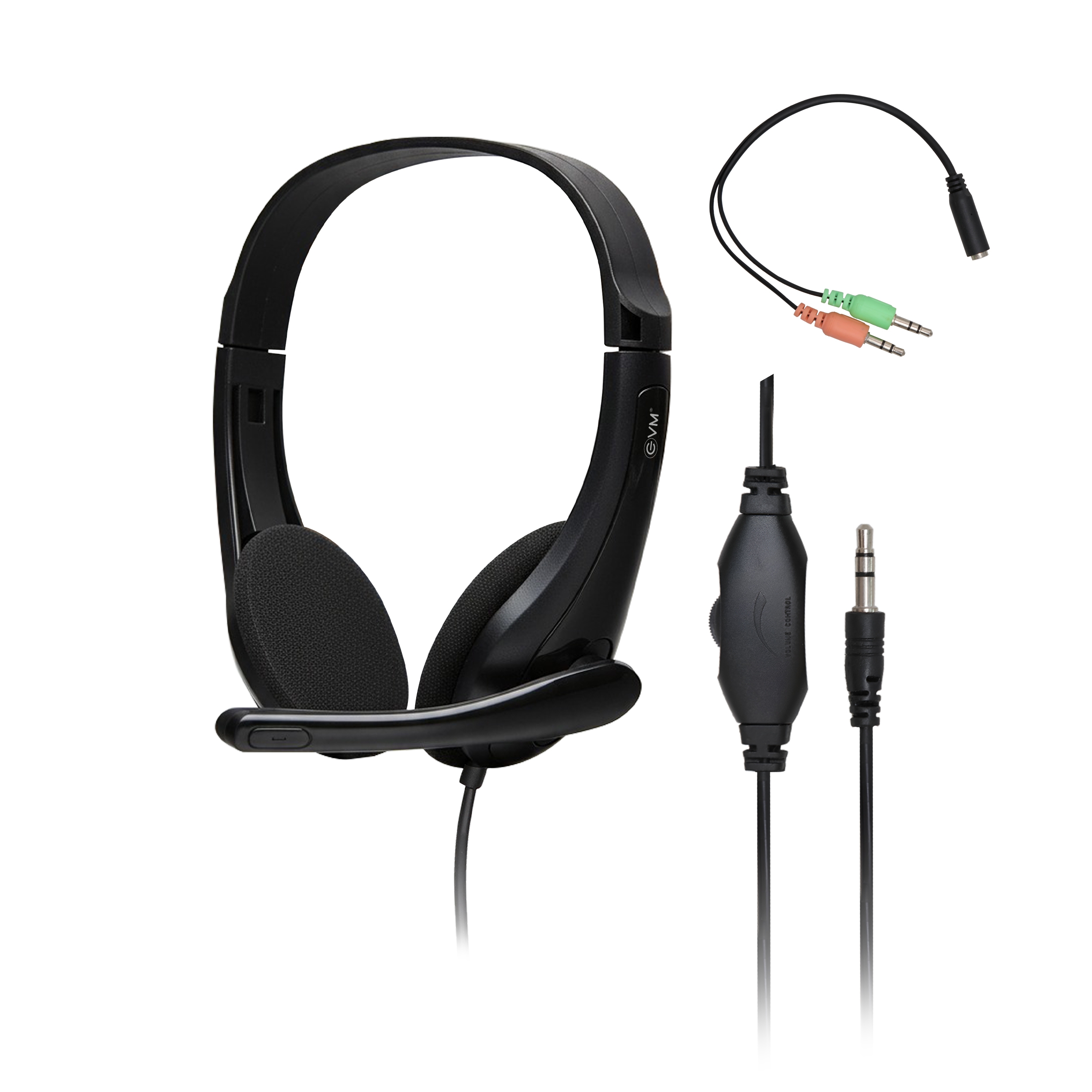 entune_wired_headphones_a_image_1 EVM WDH-02 EnTune Wired Headphones with Deep Bass & Mic – Black