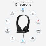 EVM WDH-02 EnTune Wired Headphones with Deep Bass & Mic – Black - Image 3