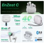 EVM TWS K11 EnZest C Wireless Earbuds with Mic & Charging Case – White - Image 4