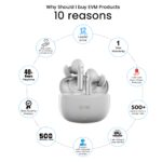 EVM TWS K11 EnZest C Wireless Earbuds with Mic & Charging Case – White - Image 3
