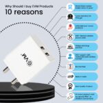 EVM CH-04 Fast Dual USB Charger with Type-C Cable – White - Image 3