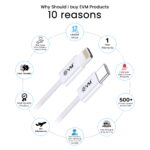 EVM Nylon Braided Type-C to Lightning Cable – Fast Charge 27W White 1M - Image 2