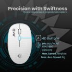 EVM EWLM-720 2.4GHz Wireless Mouse | 1600 DPI | 4D Buttons | USB Nano Receiver | White - Image 2