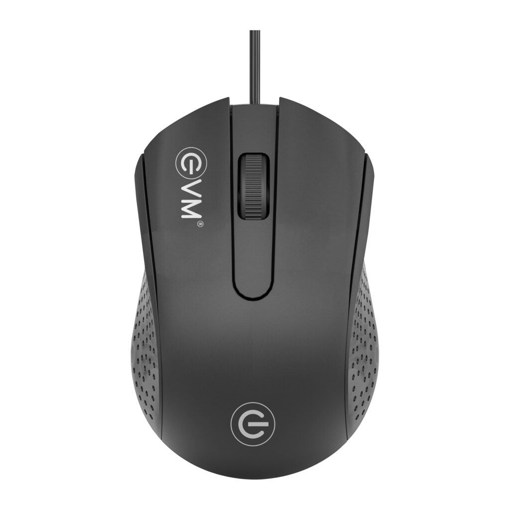 EVM M081 Wired Optical Mouse | USB Plug & Play | Ergonomic Design | Black