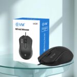 EVM M081 Wired Optical Mouse | USB Plug & Play | Ergonomic Design | Black