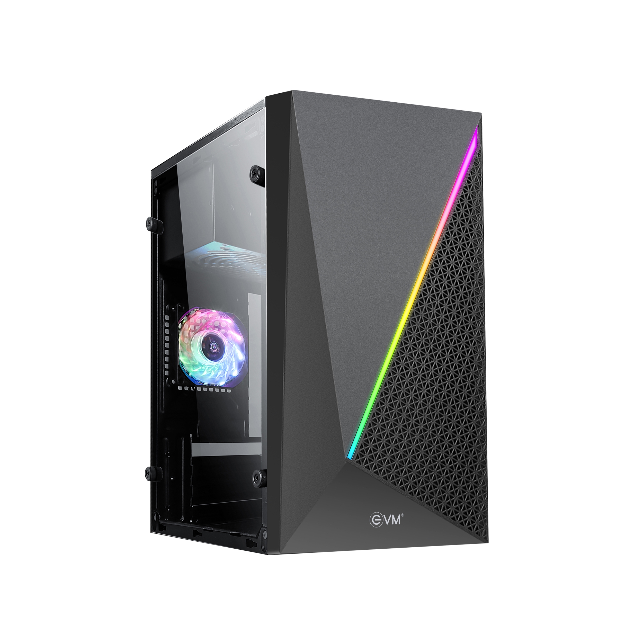 nebula_603_cabinet_a_image_1 EVM Nebula 603 Micro ATX RGB Gaming Cabinet | Tempered Glass | Without SMPS | Black