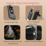 Portronics Eco Glow Bolt USB Type-C Rechargeable Flashlight | Magnetic LED Torch | Compact Travel Light - Image 3