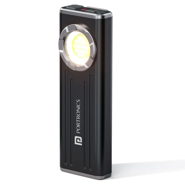 Portronics Eco Glow Bolt USB Type-C Rechargeable Flashlight | Magnetic LED Torch | Compact Travel Light