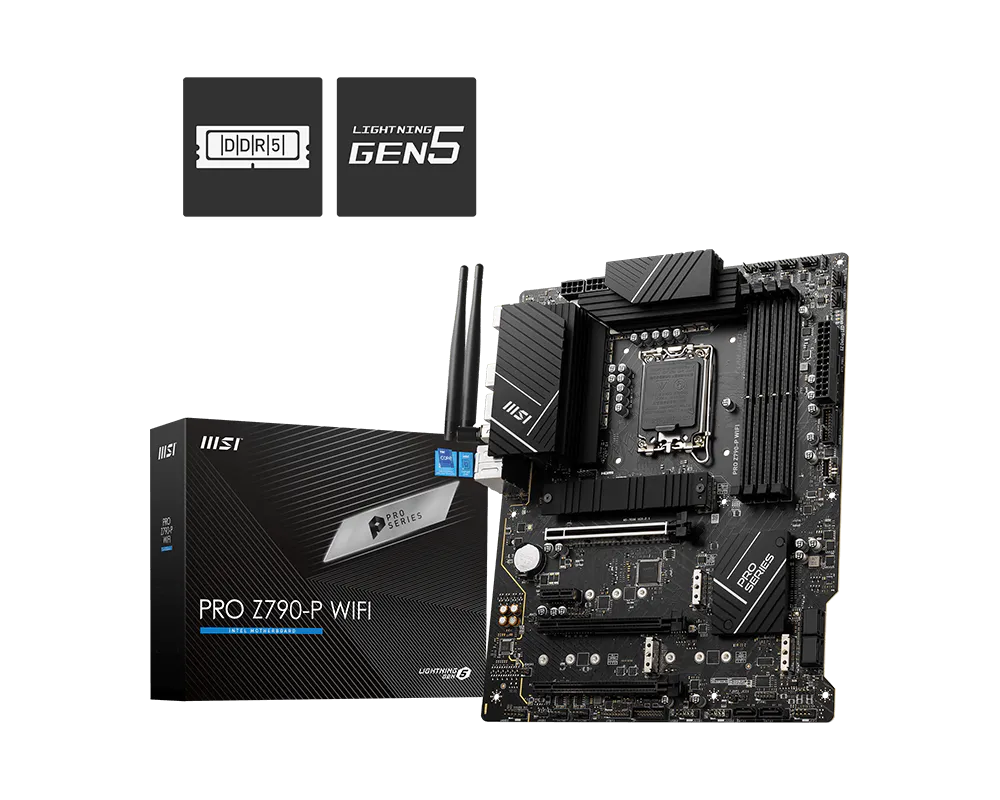 MSI PRO Z790-P WIFI DDR5 Motherboard | Intel Z790 | LGA 1700 | Supports 12th, 13th & 14th Gen Intel Core Processors