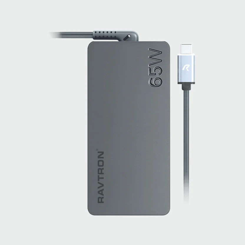 Ravtron Type C 65W Power Adapter | Compact & High-Speed Laptop Charger