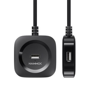 Hammok Jack 4-Port USB 2.0 Hub – Black USB Expansion Hub