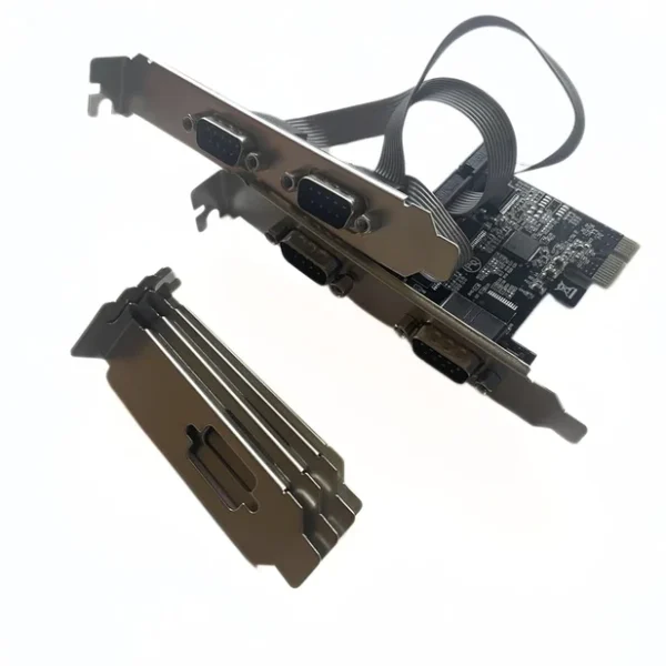 HAMMOK PCIe x1 4-Port Serial Card with MosChip Controller – RS-232 Expansion Adapter for Desktop PC