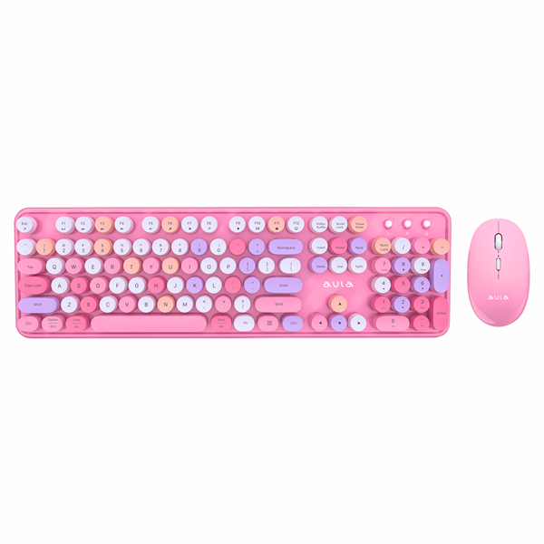 AULA AC306P2 Type 2 Wireless Gaming Keyboard and Mouse Combo – Pink
