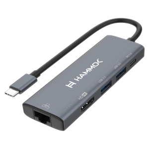 Hammok Comet 5-in-1 USB Type-C Hub with 4K HDMI, USB 3.0, SD/TF Card Reader & USB-C Power Delivery