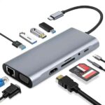 Hammok Magic 11-in-1 USB Type-C Hub with 4K HDMI, VGA, Gigabit LAN, USB 3.0, USB 2.0, SD/TF Card Reader, 3.5mm Audio & 100W Power Delivery - Image 2