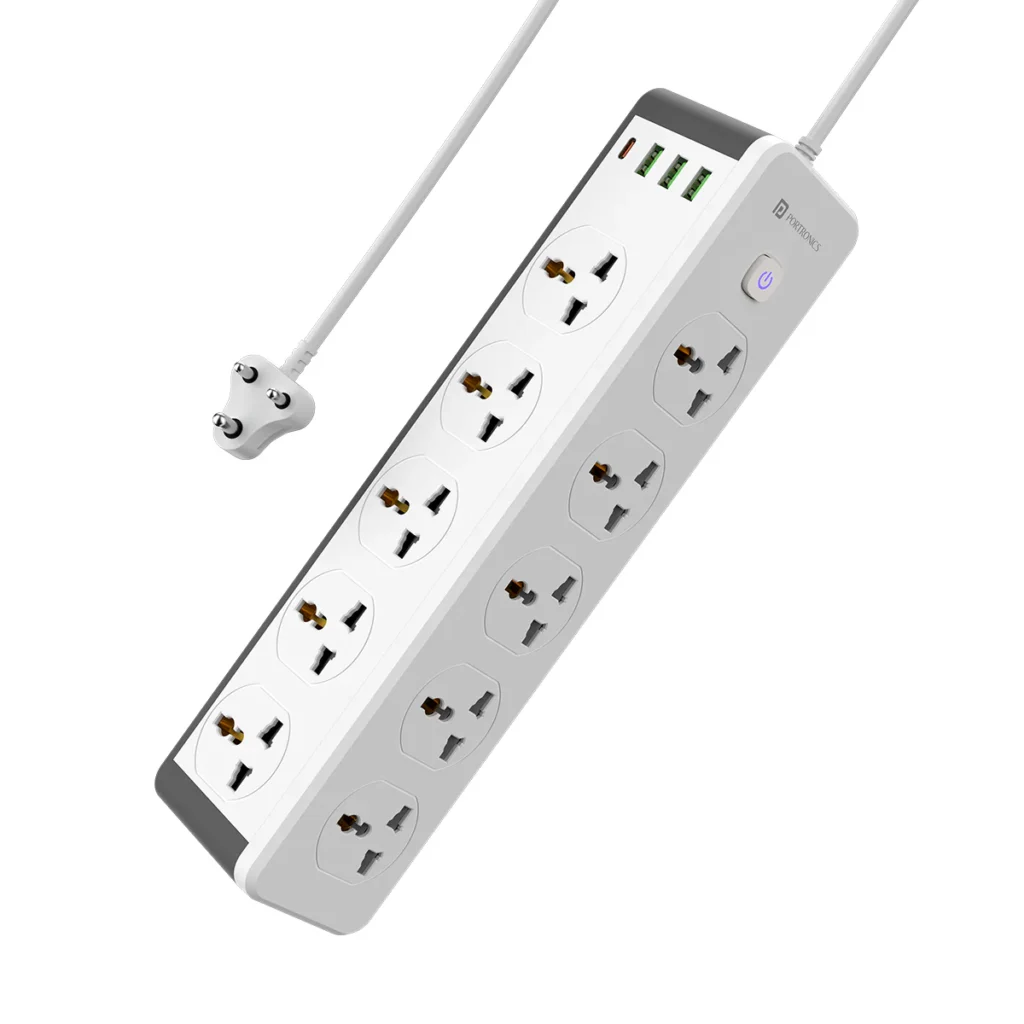 Portronics Power Plate 14 Power Strip – Premium Extension Board with Multiple Charging Options
