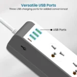 Portronics Power Plate 14 Power Strip – Premium Extension Board with Multiple Charging Options