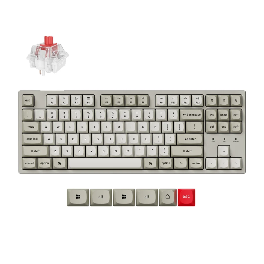 Keychron C1 Pro 8K Swappable RGB Backlight Red Switch – Retro