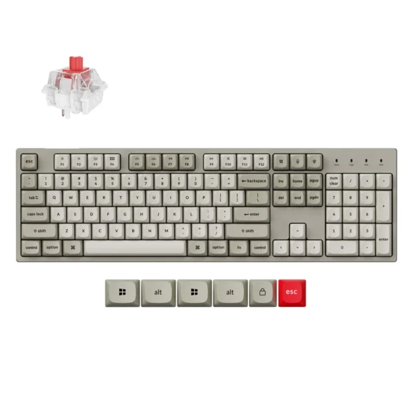 Keychron C2 Pro 8K Swappable RGB Backlight Red Switch – Retro