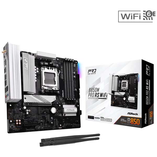 ASRock B850M Pro RS WiFi Micro-ATX Motherboard – AMD AM5