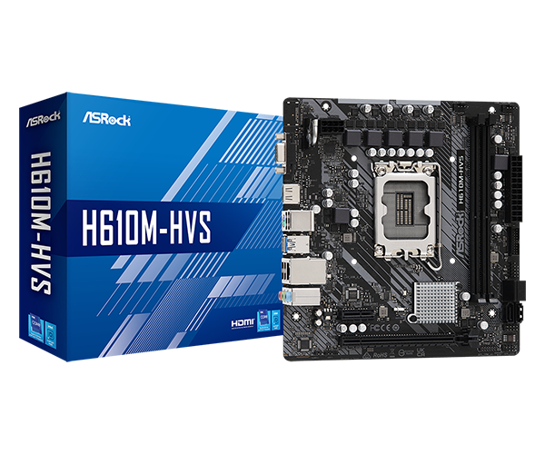 ASRock H610M-HVS Micro-ATX Motherboard – Intel H610, LGA1700