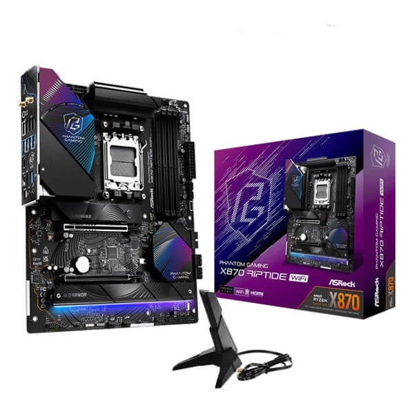 ASRock Phantom Gaming X870 Riptide WiFi DDR5 Motherboard | AMD X870 | AM5 | WiFi | ATX
