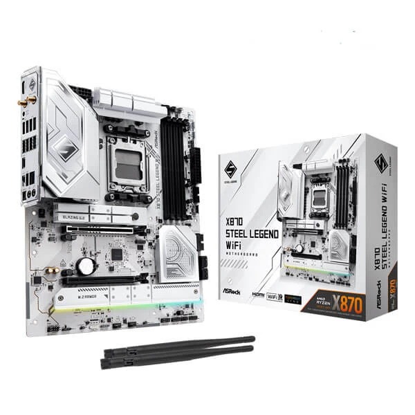 ASRock X870 Steel Legend WiFi DDR5 Motherboard | AMD X870 | AM5 | WiFi | ATX