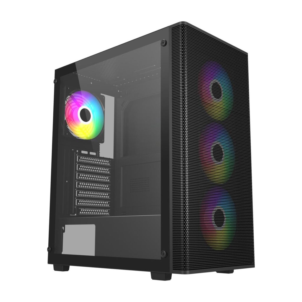 FSP M220 PC Case – Stylish & Practical Desktop Cabinet Black