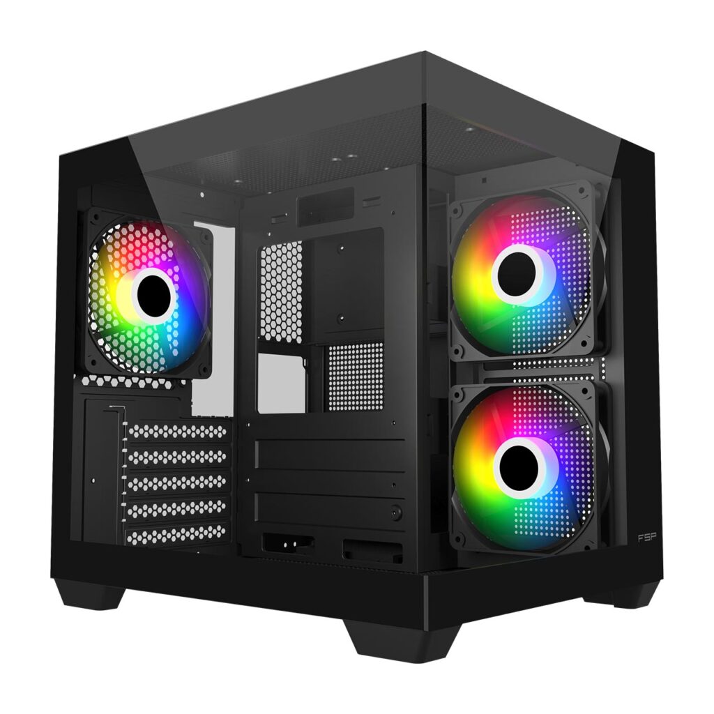 FSP S140 ARGB Micro Black Gaming Cabinet – Compact & Stylish PC Case