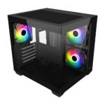 FSP S140 ARGB Micro Black Gaming Cabinet – Compact & Stylish PC Case
