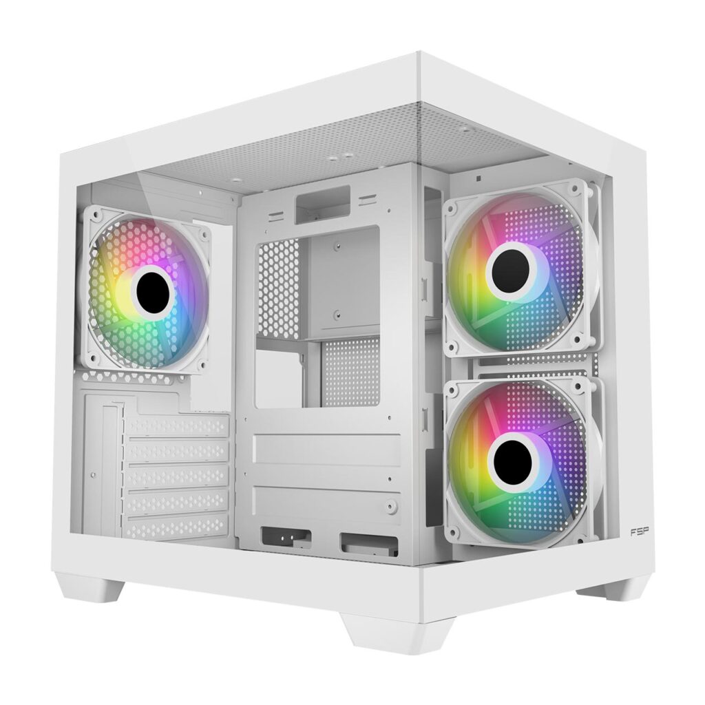 FSP S140 ARGB Micro White Gaming Cabinet – Compact & Stylish PC Case