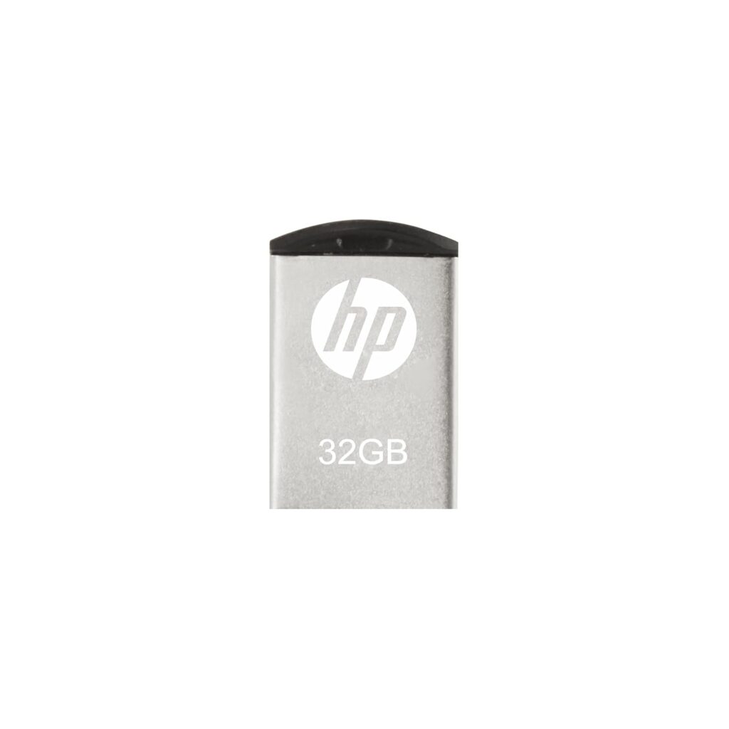 HP v222w 32GB USB 2.0 Pen Drive – Metal Silver High-Speed USB Flash Drive