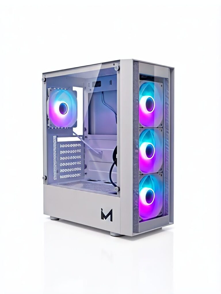 Ice Master Crescent Mid-Tower ATX Gaming PC Case White