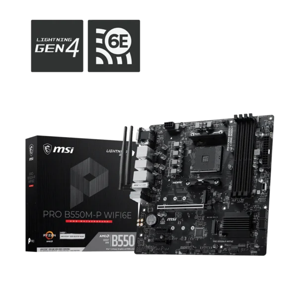 MSI PRO B550M-P WIFI6E M-ATX DDR4 Motherboard MSI PRO B550M-P WIFI6E M-ATX DDR4 Motherboard