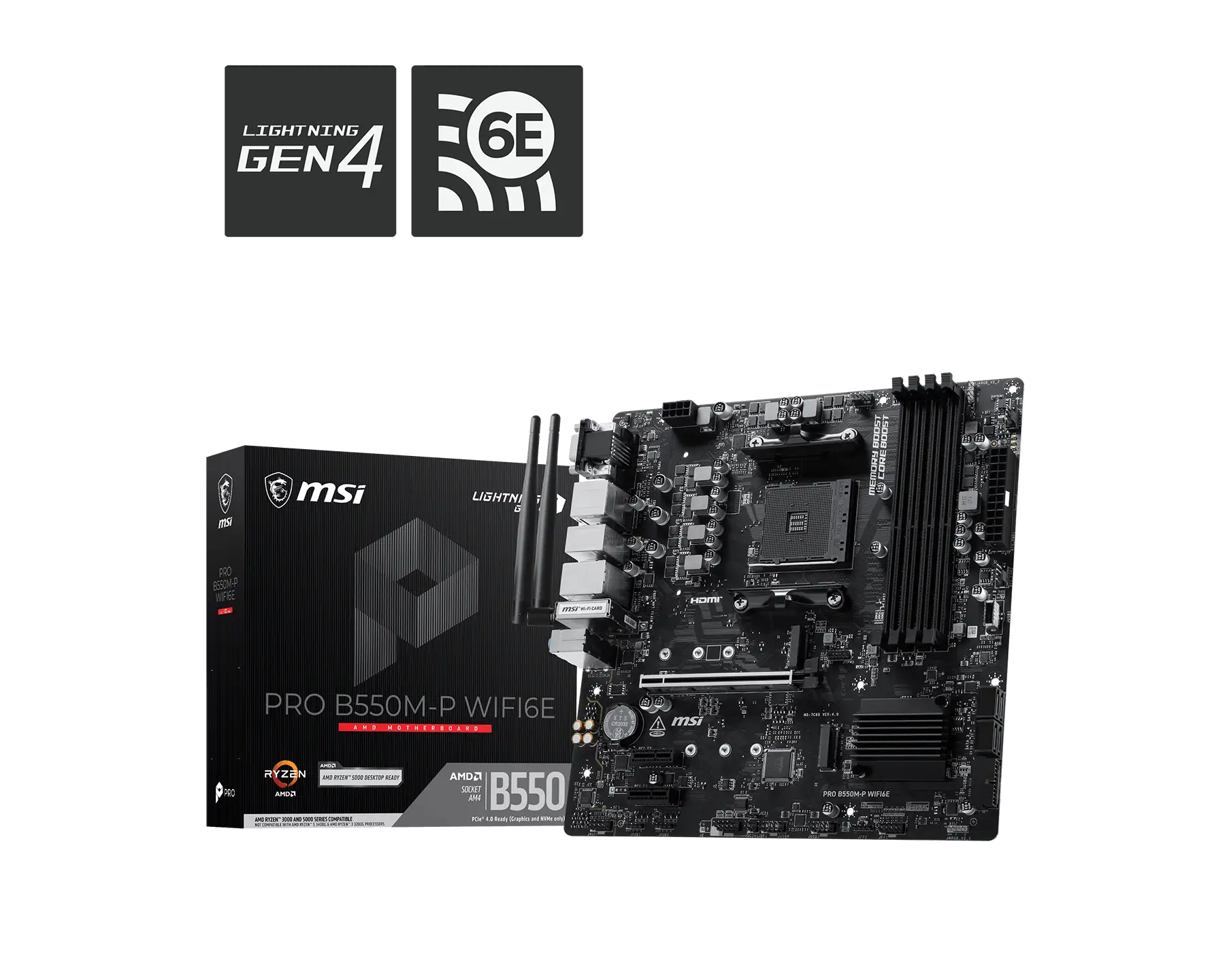 MSI PRO B550M-P WIFI6E M-ATX DDR4 Motherboard MSI PRO B550M-P WIFI6E M-ATX DDR4 Motherboard