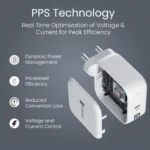 Portronics Adapto 65C 65W GaN Fast Charger Type-C PD Type-C Cable Included