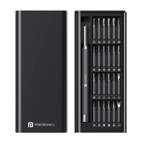 Portronics Bit Box 24-in-1 Precision Screwdriver Kit Magnetic Bit Holder Compact & Portable Portronics Bit Box 24-in-1 Precision Screwdriver Kit Magnetic Bit Holder Compact & Portable