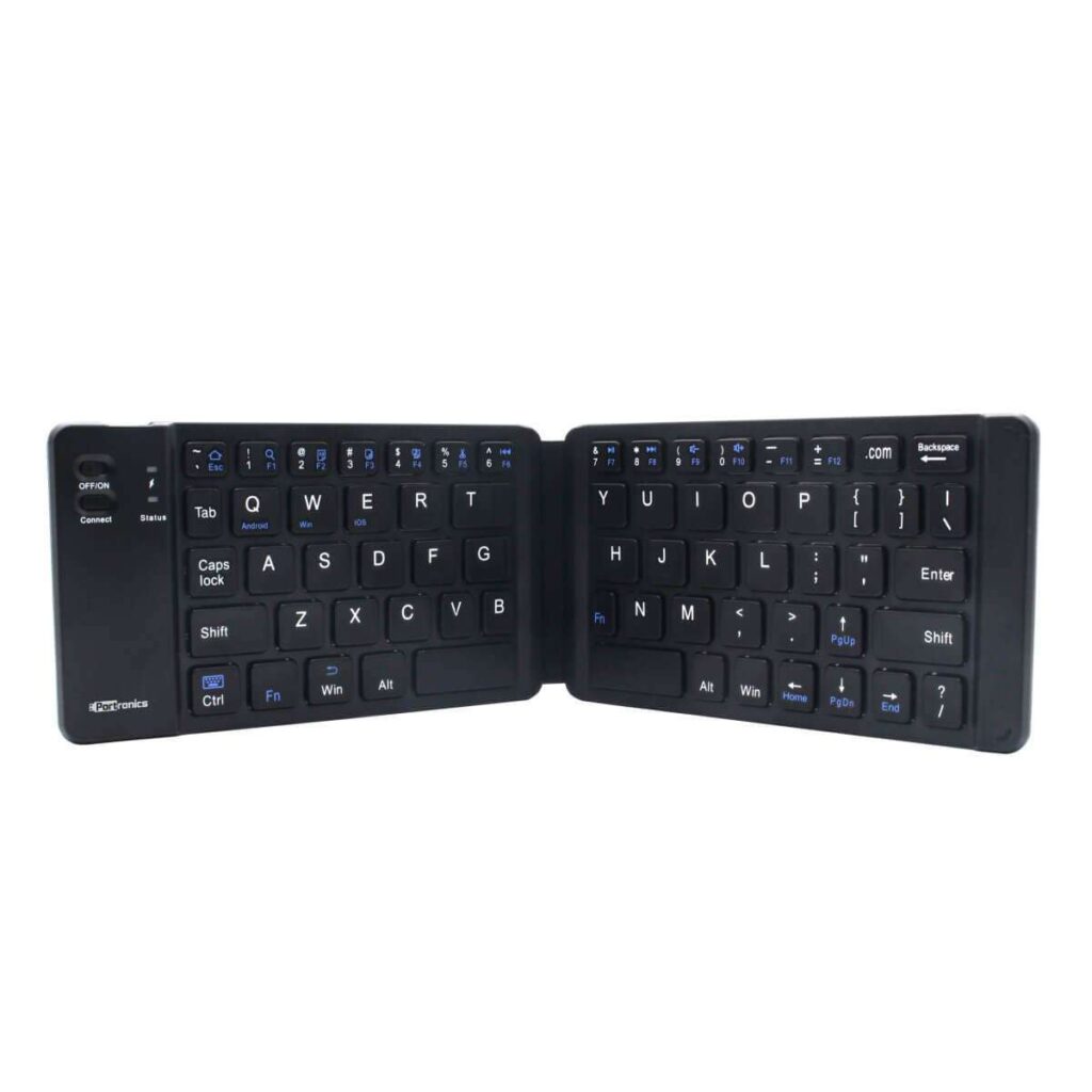 Portronics Chicklet Bluetooth Wireless Keyboard | Rechargeable | Foldable & Pocket-Sized